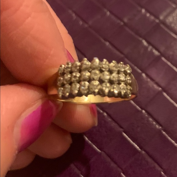 Diamond Ring-Vintage 27 Stone Natural Diamond Eternity Ring - Picture 4 of 5